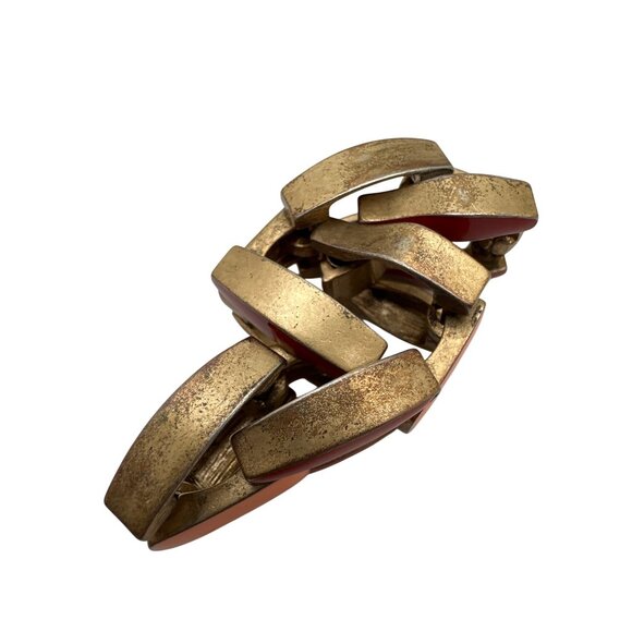 Mod Chic Enamel Colorblock Link Bracelet Multicolor Enamel Retro Inspired Casual - Picture 8 of 9